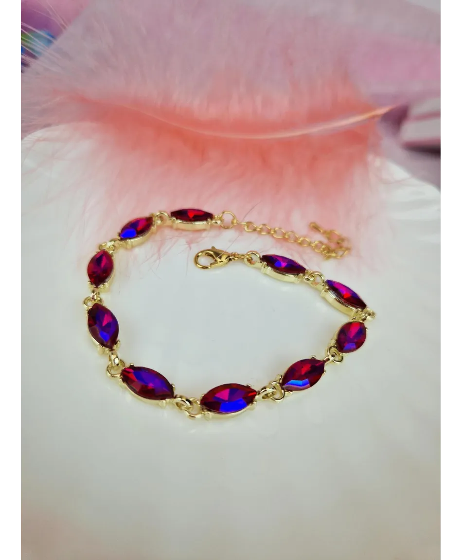 Bransoletki z kryształków czerwona zielona fuksja niebieska