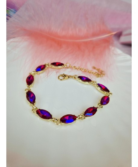 Bransoletki z kryształków czerwona zielona fuksja niebieska