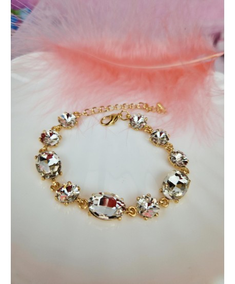 Bransoletka z kryształków złota owale