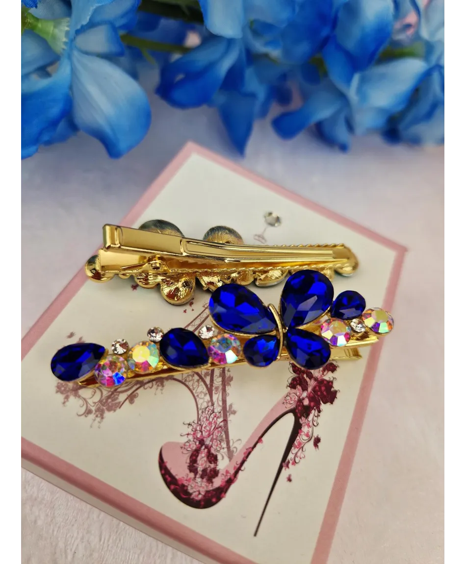 Spinki ozdobne do włosów z motylem