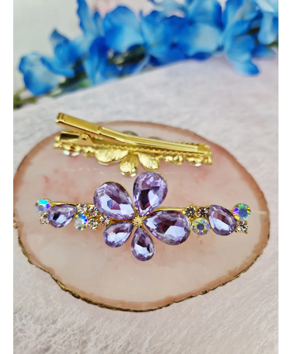 Spinki ozdobne do włosów z kwiatuszkiem