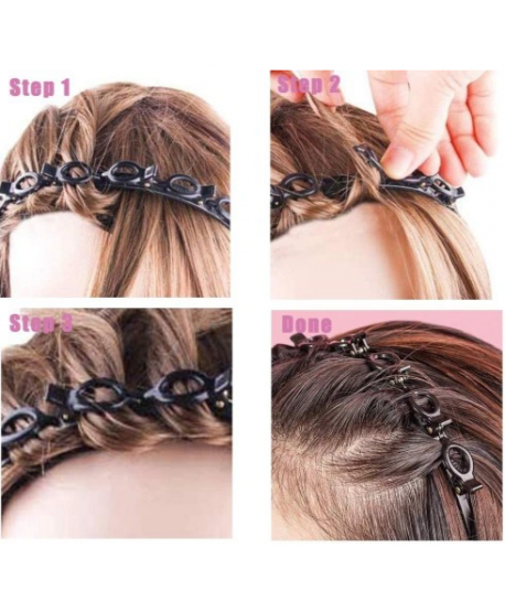 Opaska ze spinkami czarna brązowa