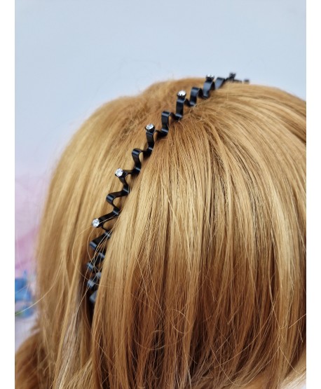 Opaska do włosów zygzak z kryształkami
