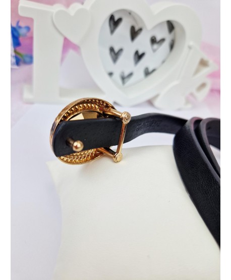 Pasek do sukienki czarny z kryształem