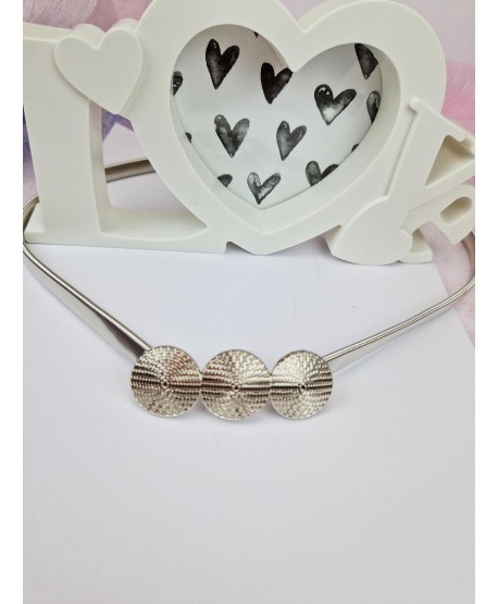 Pasek sprężynkowy srebrny z kółeczkami