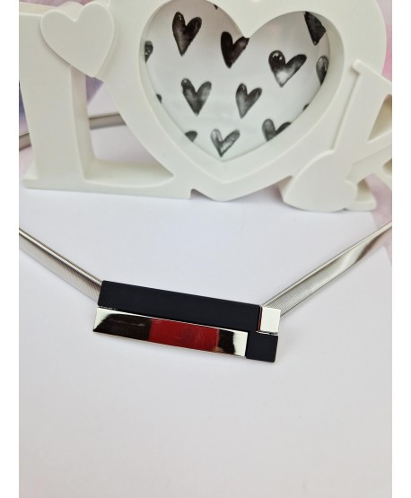 Pasek sprężynkowy srebrny z prostą klamerką