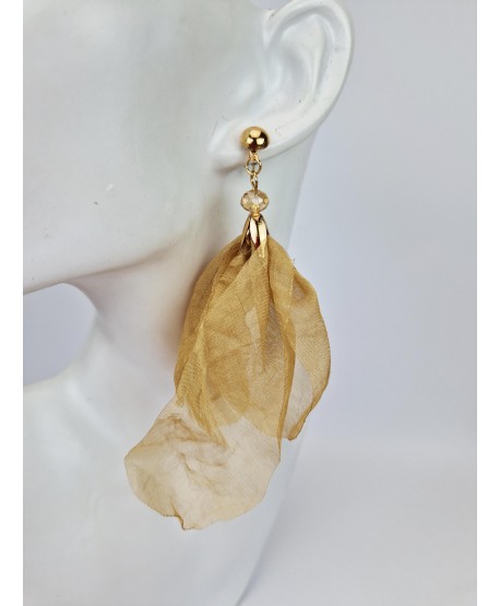 Kolczyki satynowe beżowe