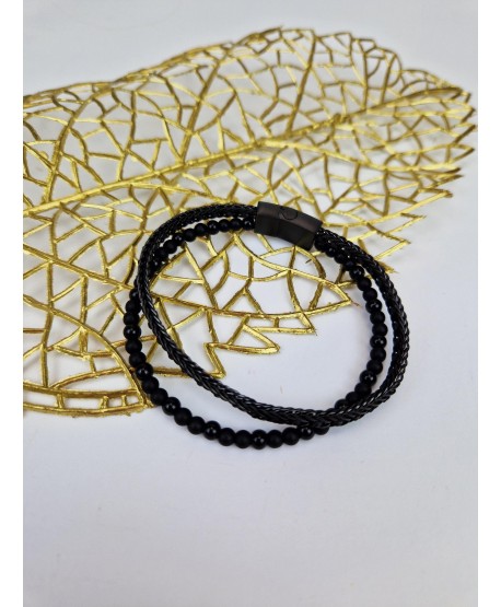 Bransoletka męska z koralikami