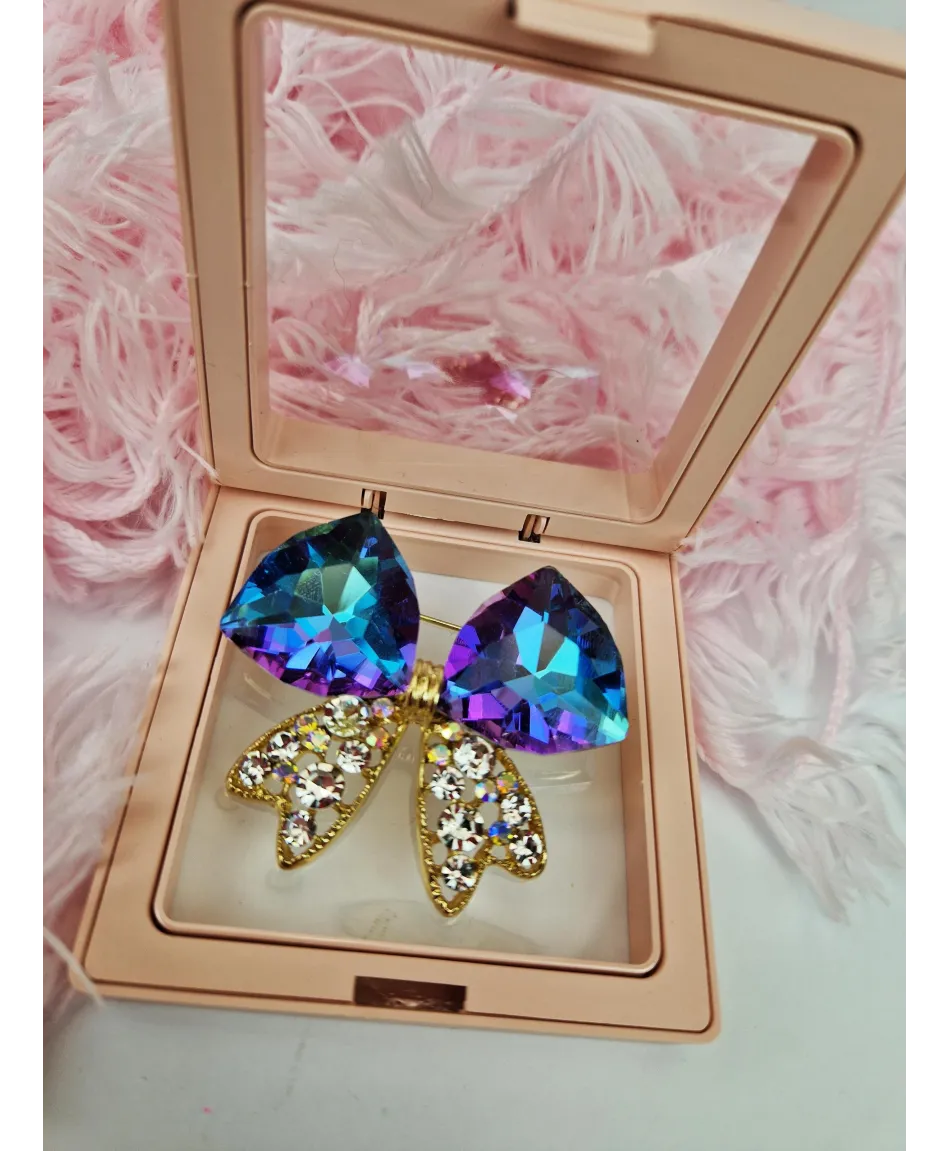 Broszki kryształowe kokardy