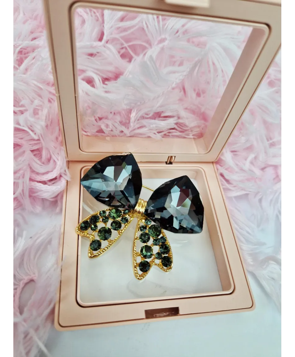 Broszki kryształowe kokardy