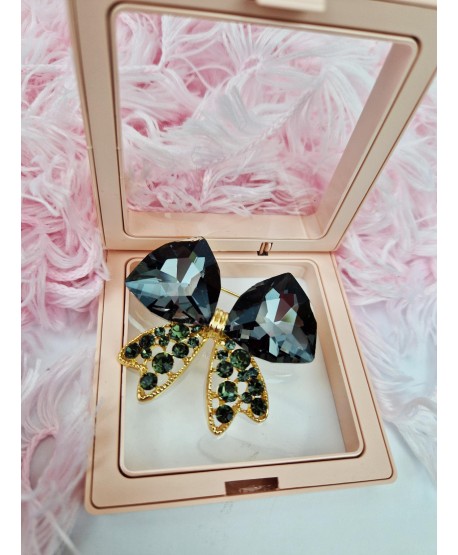Broszki kryształowe kokardy