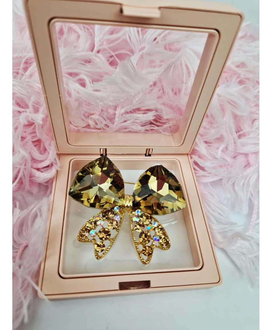 Broszki kryształowe kokardy