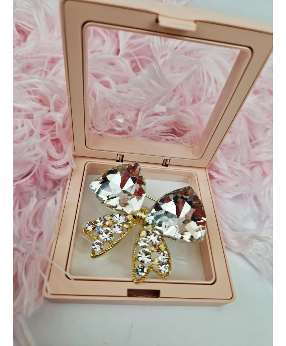 Broszki kryształowe kokardy