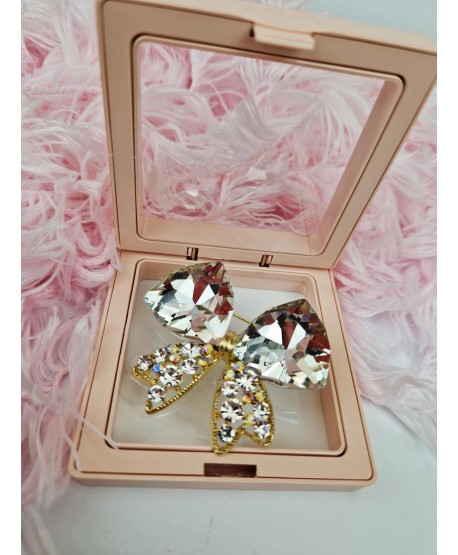 Broszki kryształowe kokardy