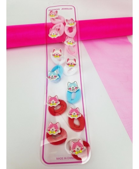 Gumeczki do włosów z kotkiem