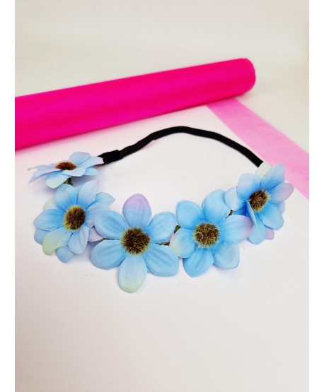 Opaski z kwiatkami wianki na gumce