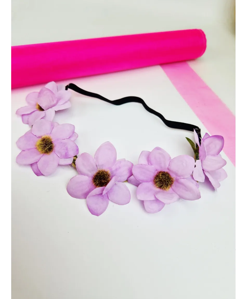 Opaski z kwiatkami wianki na gumce