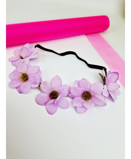 Opaski z kwiatkami wianki na gumce