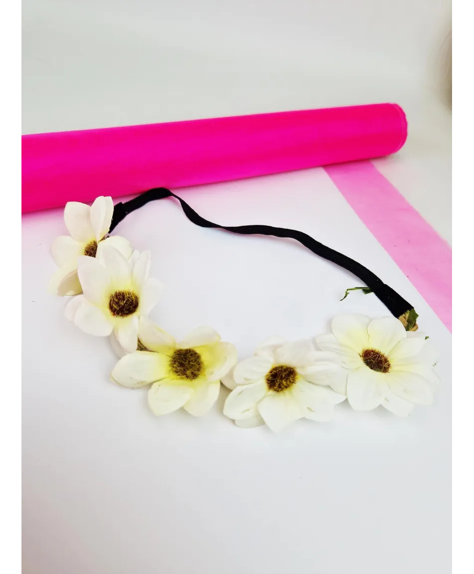 Opaski z kwiatkami wianki na gumce