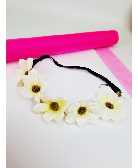 Opaski z kwiatkami wianki na gumce