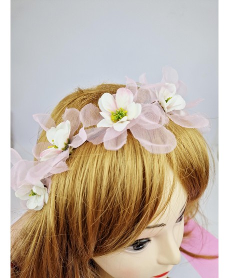 Opaski z kwiatkami wianki na gumce