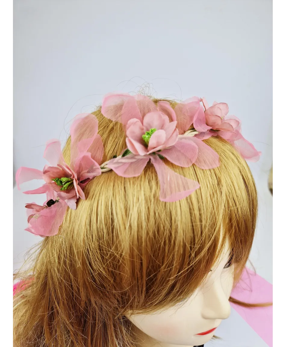 Opaski z kwiatkami wianki na gumce