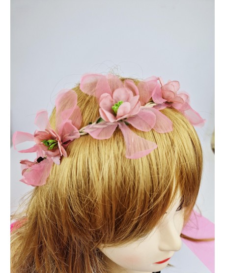 Opaski z kwiatkami wianki na gumce