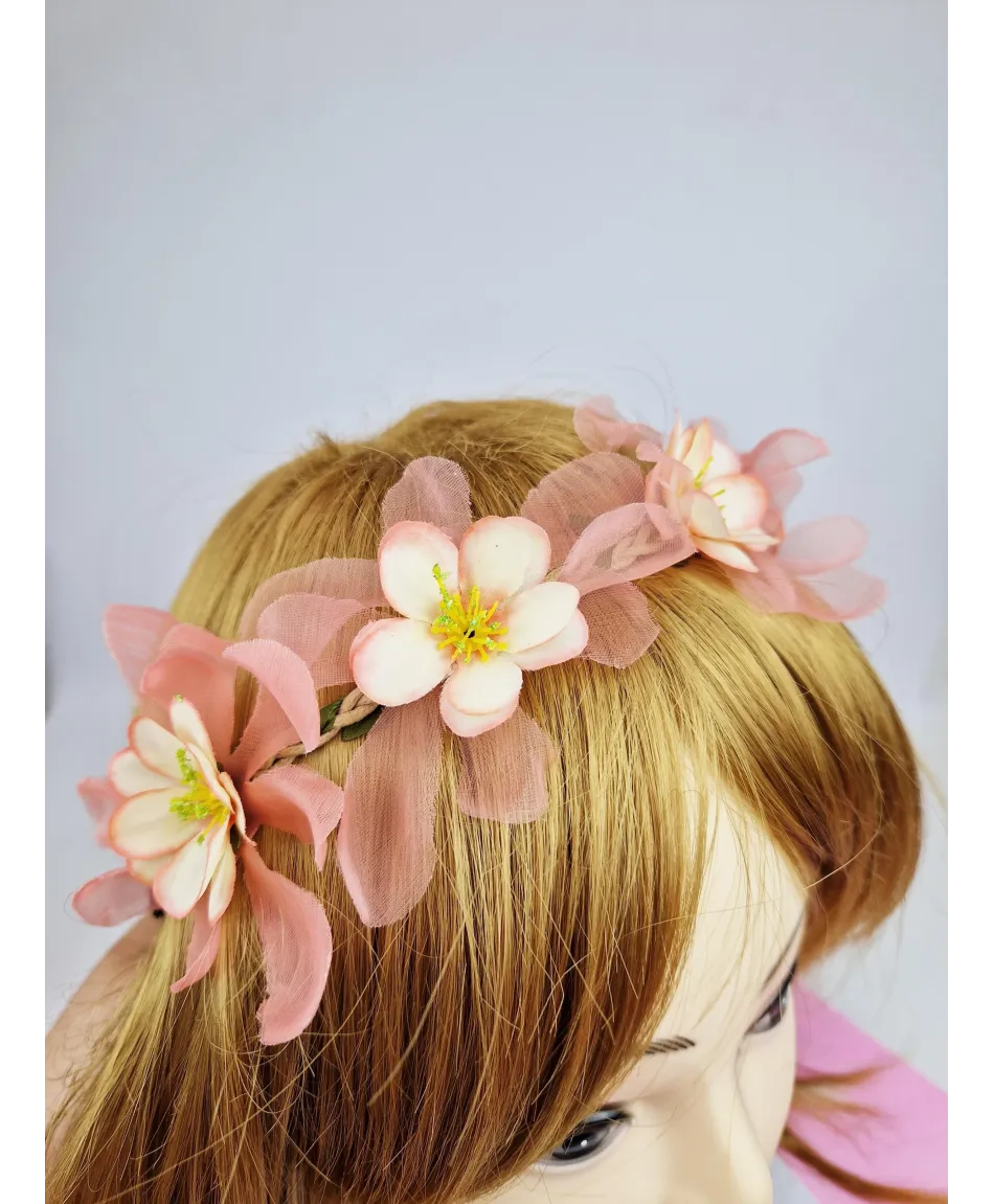 Opaski z kwiatkami wianki na gumce