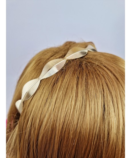 Opaska do włosów złota z listkami