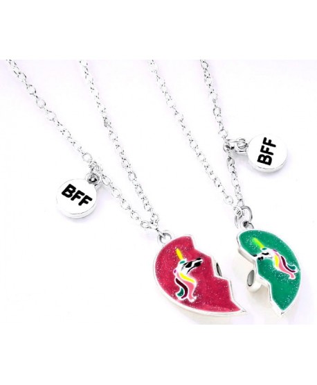Naszyjniki przyjaźni best friends z jednorożcem