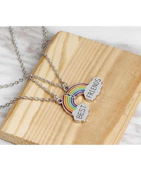 Naszyjniki przyjaźni best friends z tęczą