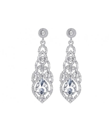 Kolczyki srebrne cyrkoniowe z łezką