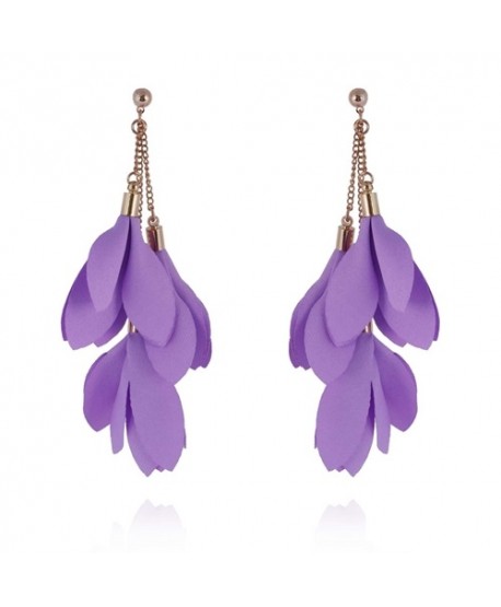 Kolczyki jedwabne na złocie fiolety