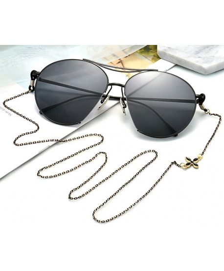 Łańcuszek do okularów czarny z koniczynką