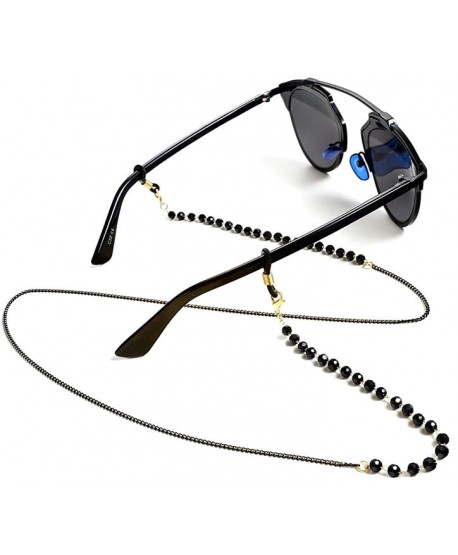Łańcuszek do okularów czarne koraliki z łańcuszkiem