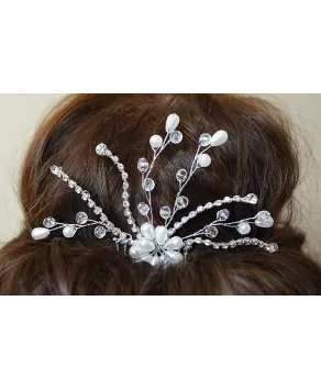 Grzebień ozdobny srebrny