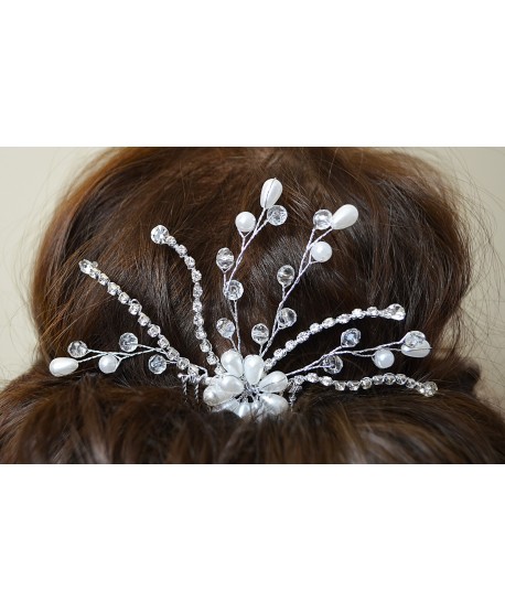 Grzebień ozdobny srebrny