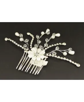 Grzebień ozdobny srebrny