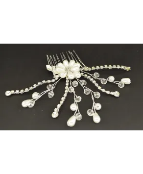 Grzebień ozdobny srebrny