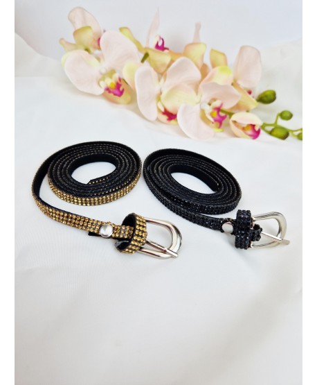 Ozdobne paski do sukienki cyrkoniowe wąskie