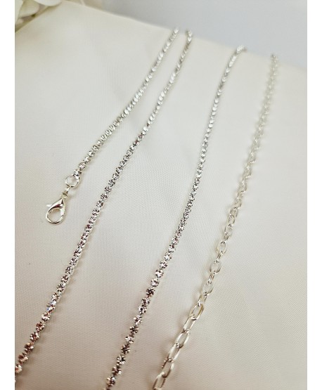 Pasek do sukienki cyrkoniowy srebrny 1-rzędowy