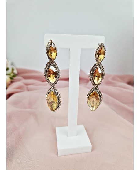 Kolczyki kryształowe złote łezki