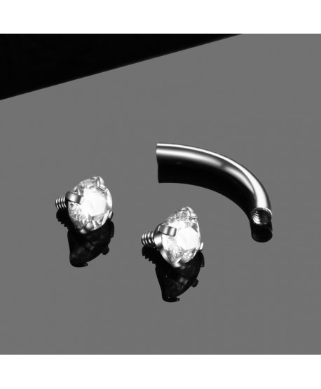 Banan stalowy z cyrkoniami 8 mm