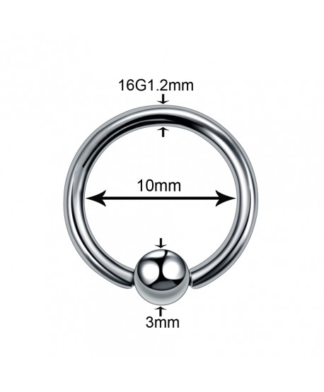 Kółeczko tytanowe z kulką 8 mm / 10mm