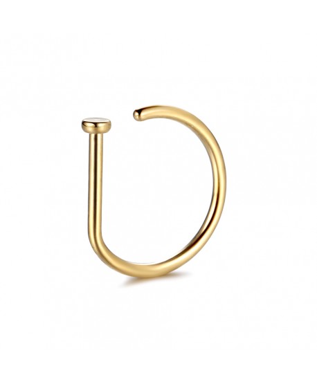 Kółeczka D-kształtne tytanowe do nosa złote