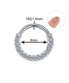 Kółeczka ozdobne do nosa stalowe z cyrkoniami
