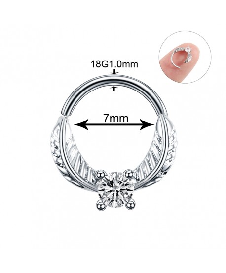 Kółeczka ozdobne do nosa stalowe z cyrkoniami