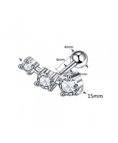 Kolczyki na chrząstkę helix tragus z cyrkoniami