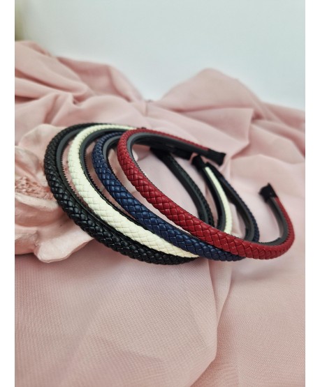 Opaski do włosów ze skajkowym warkoczykiem