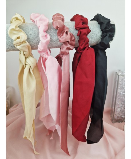 Gumki do włosów jednolite z chustkami